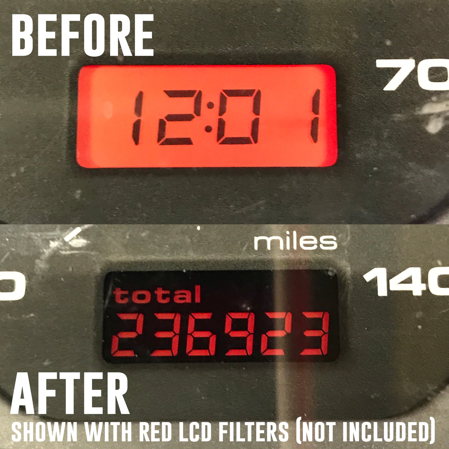 VW Mk3 Reverse LCD Instrument Cluster Speedometer Filters